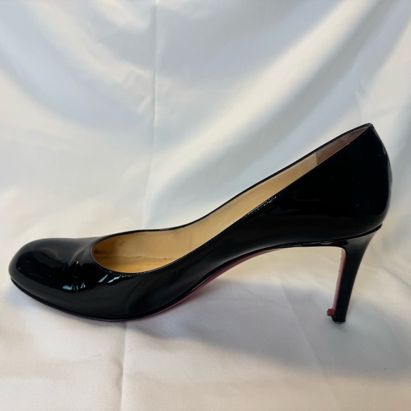 Christian Louboutin Simple Pump 70 Black Patent Calf Leather Pumps Red Bottoms - Picture 10 of 14